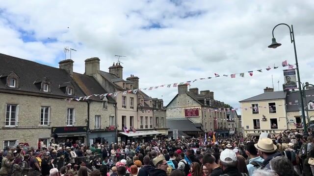 Video of pipe band performing at a D-Day anniversary event in Normandy